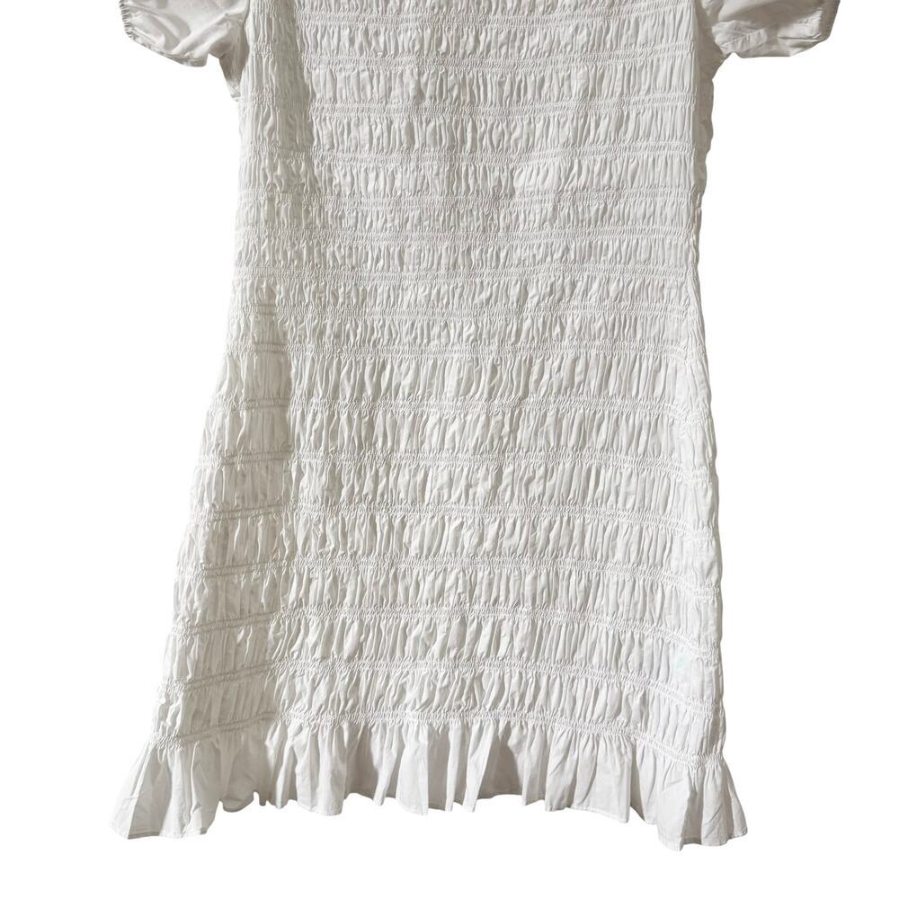 DOEN Rizzo Smocked Mini Dress in "Salt" White Cream Size Small - Picture 5 of 10